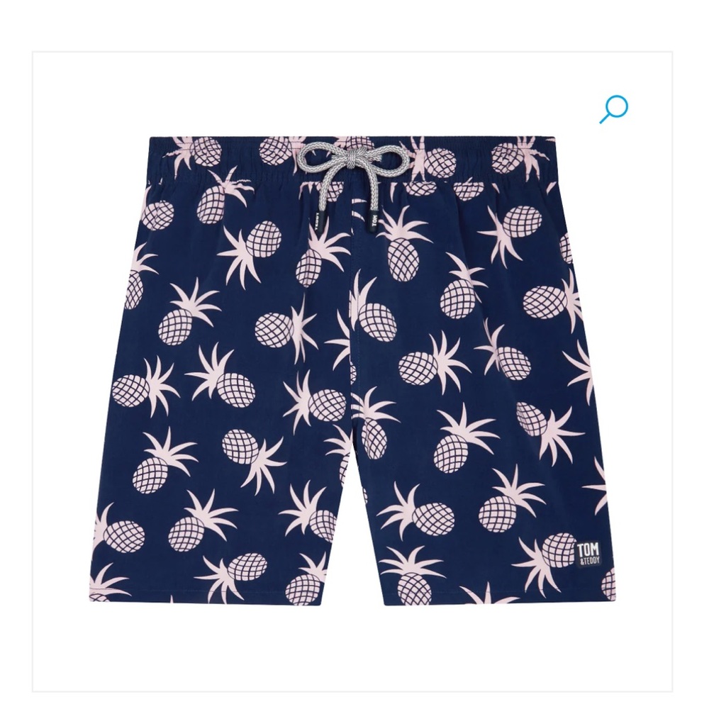 NWOT Tom & Teddy KIDS Pineapple Swim Trunks Size 11/12
